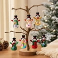 thumbnail image 3 of Flat Snowman Christmas Ornaments With Assorted Outfit Designs - Wooden Hanging Pendants For Xmas Tree, Wreath, And Holiday Decor, 3 of 5