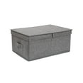 thumbnail image 1 of stanreset Storage Box Large Capacity Washable Handle Store Containers Solid Color Household Boxes Shoe Underwear Closet Clothing 41x24x17cm Grey, 1 of 8