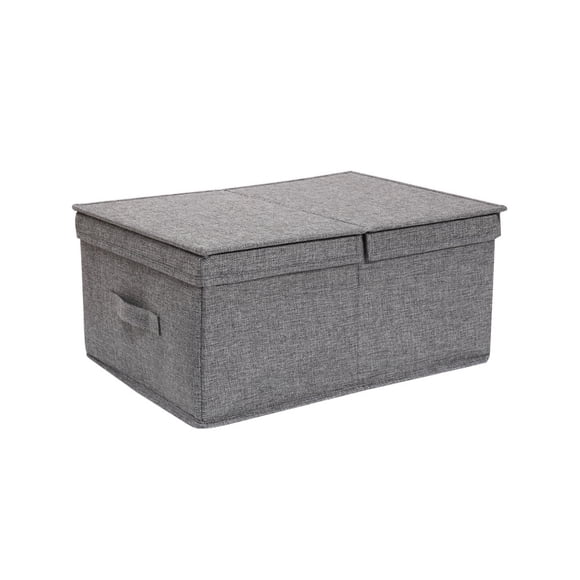 Caja de almacenamiento con asa lavable de gran capacidad, contenedores de tienda, cajas para el hogar de Color sólido, ropa interior para Almacenamiento y organización del hogar 41x24x17cm Gris Injueey HA077307-01
