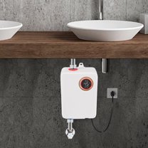 Electric Tankless Water Heater 3KW 110V Instant Water Heater for Kicthen LED Display Stainless Steel White