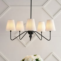 JONATHAN Y Skylar 32" 5-Light Classic Minimalist Iron Inverted Gourd LED Chandelier, Black, JYL7912A