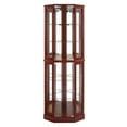 thumbnail image 6 of Miniyam 6 Shelf Corner Curio Display Cabinet with Lights, Glass Doors, Cherry, 6 of 6