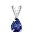 thumbnail image 2 of Mauli Jewels Engagement Necklace for Women 0.85 Carat Pear Sapphire Pendant 4-prong 14k White Gold|Silver Chain, 2 of 4