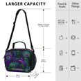 thumbnail image 3 of Insulated Lunch Bag 6L Leak-Proof Lunch Box with Shoulder Strap Multiple Pockets Lunch Tote Peacock Feathers Pattern, 3 of 9