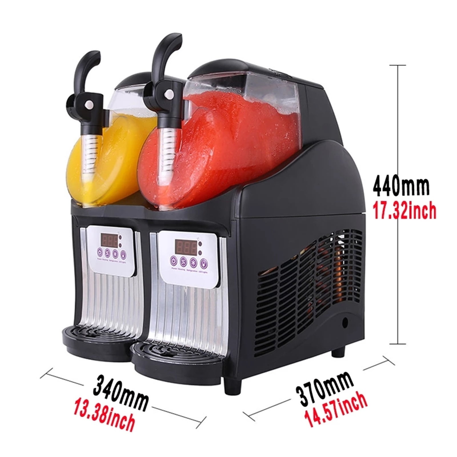 300W Double Tank Slush Machine 2.5L Ice Cream Maker 300W Snow Melting Machine Smoothies Granita Machine Ice Slusher