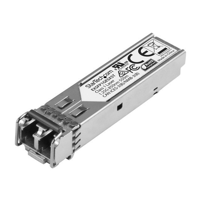 StarTech.com Juniper EX-SFP-1GE-SX Compatible SFP Module, 1000BASE-SX, 1GbE Multimode Fiber MMF Optic Transceiver, 1GE Gigabit Ethernet SFP, LC Connector, 550m, 850nm, DDM, Mini GBIC Module - Lifetime Warranty (EXSFP1GESXST) - SFP (mini-GBIC) transceiver module (equivalent to: Juniper EX-SFP-1GE-SX) - 1GbE - 1000Base-SX - LC multi-mode - up to 1800 ft - 850 nm