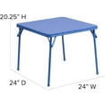 thumbnail image 2 of QRKD 24 "Blue Folding Table Daycare Classroom, Foldable Dining, Reading, Arts Crafts Table, 2 of 4