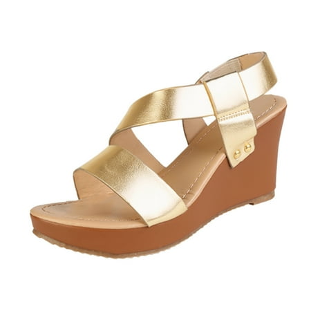 

Women s Casual Shoes Women s Ladies Fashion Strap Ankle Platform Wedges Sandals Roman Shoes For Women