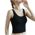 thumbnail image 2 of AherBiu Summer Tops for Women Sleeveless Yoga Tank Tops with Built in Bra Cropped Workout Tops Tshirts, 2 of 4