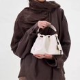 thumbnail image 2 of Drawstring Tote Bag Light Luxury Brand New High-quality Leather Simple Advanced Versatile Women's Handbag Shoulder Messenger Bag, 2 of 6