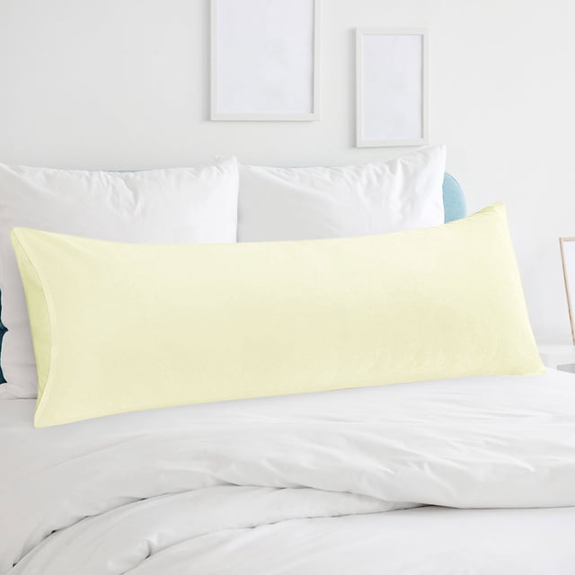 Funda de almohada corporal REGALWOVEN de microfibra cepillada, blanca perla jumbo