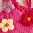 thumbnail image 5 of qelini Sleeveless Top and Shorts Set Girls 0-3Years 3D Floral Ribbed Knit Summer 2 Piece Outfit Summer Sets, 5 of 8