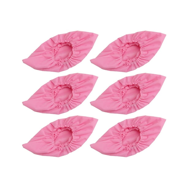 Qarigey 6 pares de cubiertas de zapatos de cuero ajustables no tejidas para invitados, Protector de zapatillas para hombres y mujeres, Accesorios de calzado Rosa