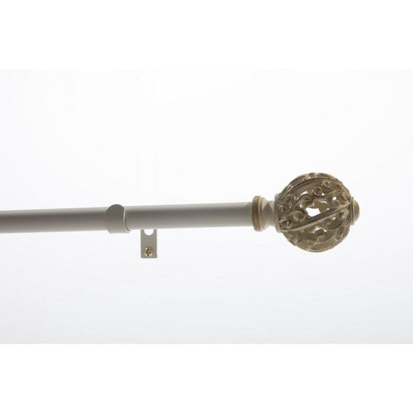 Levolor Curtain Rod in White with Ball Finial