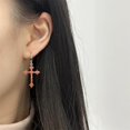 thumbnail image 3 of Fashion CZ Cross Dangle Earrings for Women Hypoallergenic Crystal Charms Drop Dangling Huggie Small Hoop Cartilage Cuff Dainty Punk Faith Jewelry Gifts for Prayer, 3 of 12