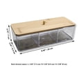 thumbnail image 4 of ITY International - Boîte de Rangement avec Couvercles en Bambou, 3 Compartiments, 9,45 Pouces x 3,34 Pouces x 2,75 Pouces, Transparent, 4 of 4