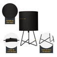 thumbnail image 3 of Lámpara de mesa 2 pack, estilo moderno, acabado negro,1 luz E27 60W, 3 of 5