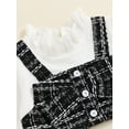 thumbnail image 5 of Musuos Little Girls Tweed Skirt Outfit, 6M-4T Plaid Long Sleeve Fake Two-Piece Crop Tops Elastic Waist Skirt 2 Piece Set for Fall, 5 of 9