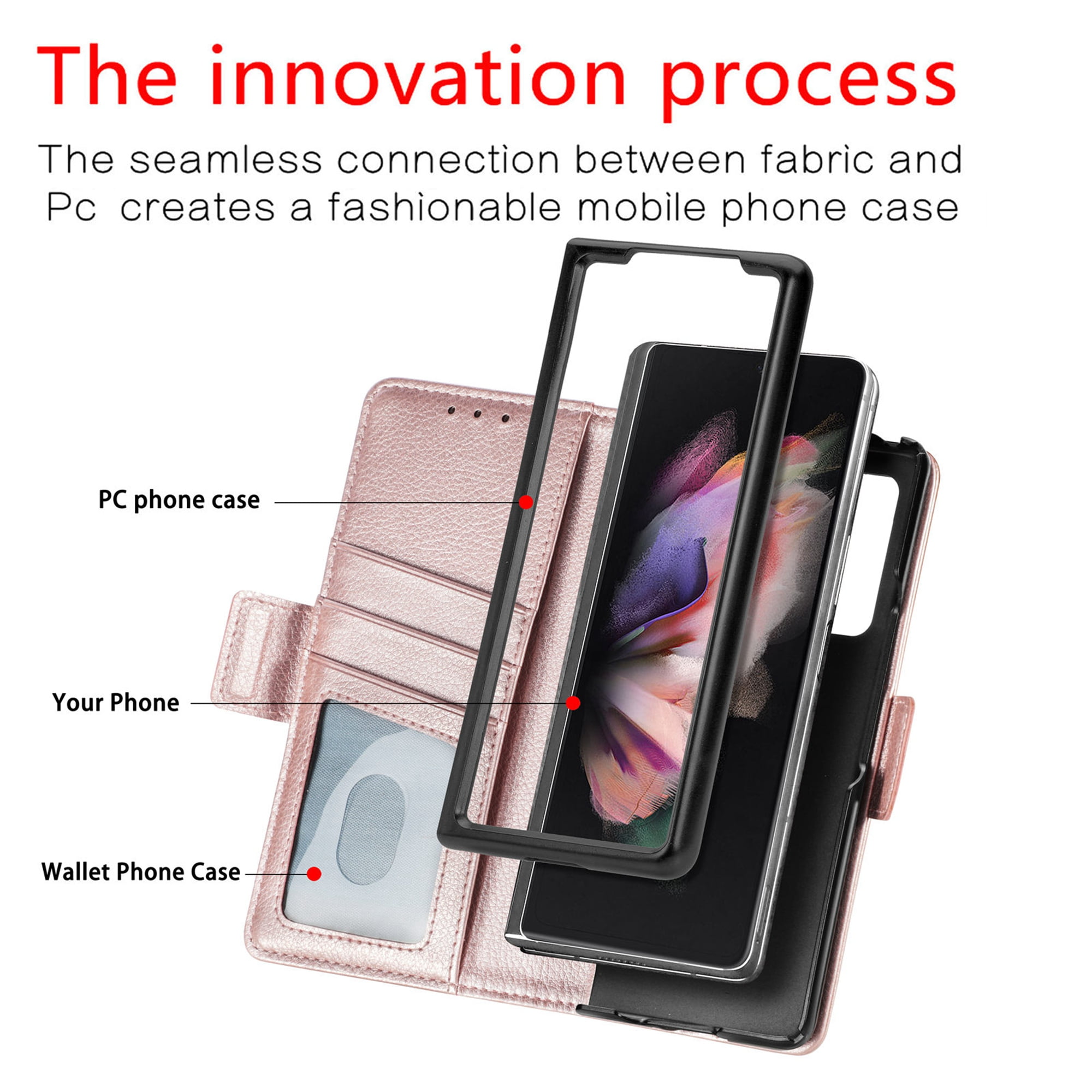 Decase For Samsung Galaxy Z Fold 5 Wallet Case,S Pen Holder Business Style  PU Leather Flip Card Holder Case Stand Shockproof Magnetic Closure Phone