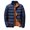 Navy Blue, variant on comerut Men Winter Coat Padded Thick Solid Color Zipper Closure Stand Collar Long Sleeve Windproof Soft Warm Cold Resistant Men Jacket