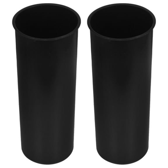 Homoyoyo Toilet Brush Set with Cup Holder and Anti- Base, 2 Pieces Black Plastic Bathroom Cleaning Supplies
