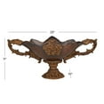 thumbnail image 3 of DecMode 10" Round Ornate Floral Dark Brown Polystone Decorative Bowl, 3 of 10
