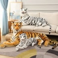 thumbnail image 3 of 30-110cm Lifelike Tiger Leopard Plush Toys Soft Wild Animals Simulation White Tiger Jaguar Doll Children Kids Birthday Gifts, 3 of 9