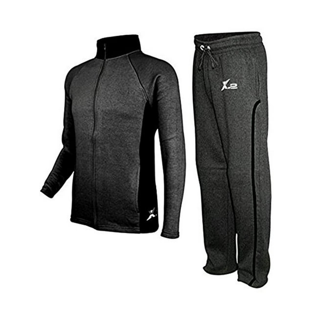 X-2 Mens Athletic Activewear Full Zip Fleece Color Tracksuit Jogging Sweatsuit