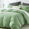 thumbnail image 2 of Davulos Duvet Cover Set Twin,2 Pieces Modern Bedding Set for Adults Teens Soft and Breathable Comforter Cover and Pillow Shams,Sage Green, 2 of 7