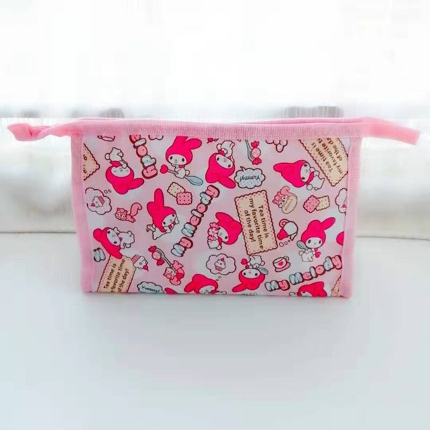 Sanrio-Bolsa de maquillaje de Hello Kitty para mujer, bolsa de almacenamiento de cosméticos de animación Kawaii, My Melody, neceser de viaje portátil LIUWENJING unisex