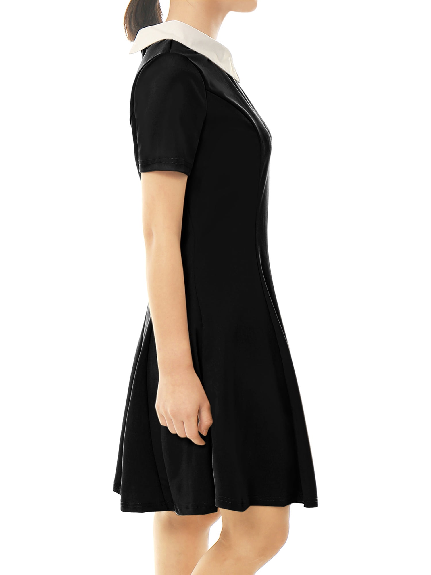 DARING DIVA Halloween Costume Doll Collar Above Knee Flare Dress XL Black