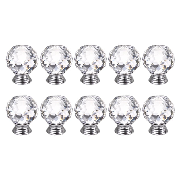 Perillas de extracción de cajón de transparente de diamante 10pcs SM SunniMix pomo de puerta de cristal