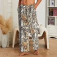 thumbnail image 2 of GrmtClth Men's Flannel Camo Lounge Pants Soft Thick Flannel Elastic Waist Flare Leg Daily Workout Sleep Sweat Pants Earthy Yellow XXL, 2 of 6