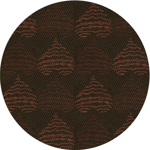 Ahgly Company Indoor Square Patterned Black Bean Brown Area Rugs, 3' Square