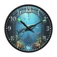 thumbnail image 2 of Voice Activated Clock with Glow Light 12 Inch Large Silent Wall Clock Battery Operated for Home Decor Underwater Scene, 2 of 8