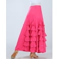 thumbnail image 2 of Long Affordable Flamenco Ballroom Skirts Dance Wear Dancewear Outfits Pink, 2 of 3