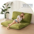 thumbnail image 3 of GOODONE Folding Beanbag Sofa Bed,Corduroy Memory Foam Convertible Floor Mattress,with Removable and Washable Cover,Suitable for Adults,Ideal for Living Room and Bedroom,Green,Full, 3 of 8