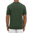 thumbnail image 3 of Men's Textured Knit Polo Shirt V Neck Short Sleeve Casual Golf Polo Shirt XL Olive Green, 3 of 6