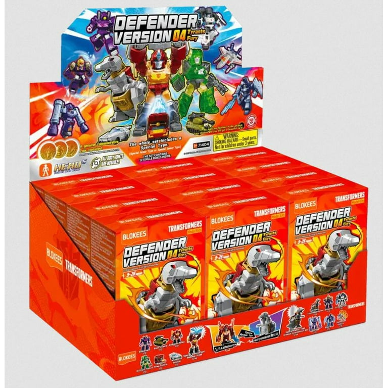 トランスフォーマー ブロッキーズ（BLOKEES） ディフェンダー 4、5、6 Blokees Transformers Defender V4 Tyrants Fury PDQ 12pk - Walmart.com