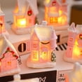 thumbnail image 5 of Christmas Village Glowing House Ornament Tabletop Lighting House Resin Crafts Decoration for Home Holiday Xmas Party Kids Gift Living Room Office Bedroom,Cute Resin Houses Table Decor 2.9"x2"x1.8", 5 of 9