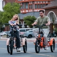 thumbnail image 3 of MOONCOOL TK1 Folding Electric Tricycle for Adults,48V 14.5Ah Removable battery, 1000W Motor, 20" Fat Tire Step-Thru 3 Wheel Electric Bicycle W/ Front & Rear Storage Bag Kit, UL2849, 3 of 15