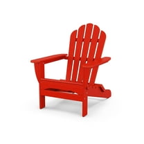 Trex Outdoors Monterey Bay Folding Outdoor Adirondack Chair in Sunset Red