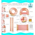 thumbnail image 2 of POZA Inflatable Rose Gold Full House Bundle - Premium Luxurious Sparkle Confetti 36" Pool Float Tube, 16" Beach Balls, 74" Pool Noodles, 48" Pool Chair, and 56" Water Hammock - 7 Pieces Pack, 2 of 7