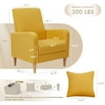 thumbnail image 2 of ZXNYH Modern Upholstered Accent Chair Armchair with Pillow, Fabric Reading Living Room Side Chair,Single Sofa with Lounge Seat and Wood Legs,Beige, 2 of 4