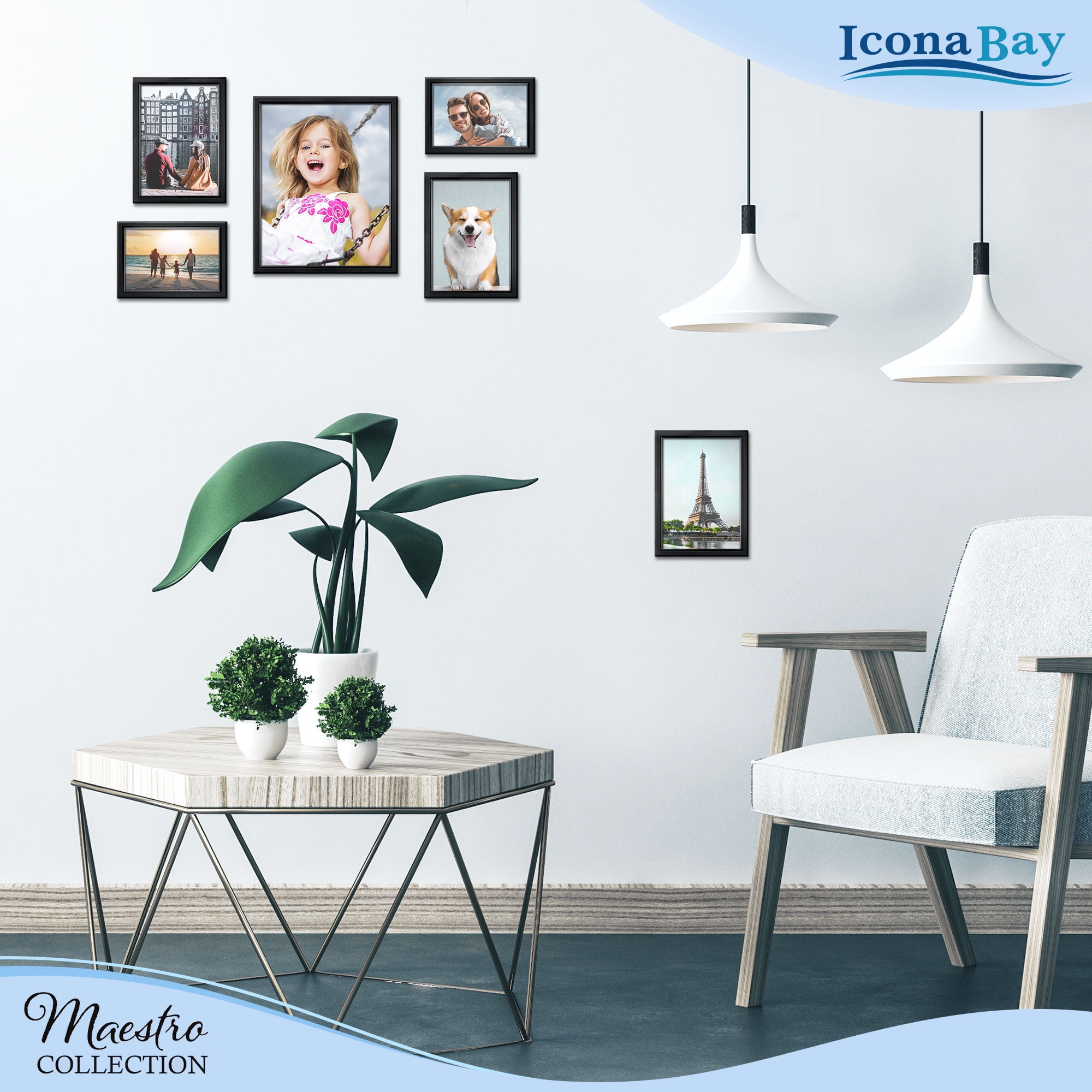 Icona Bay Combinazione Set Cornici Oro - 10 PC (Cinque 4x6, Tre
