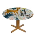thumbnail image 3 of WYYP Forest Animals Round Tablecloth 100% Polyester Fiber Washable for Home Kitchen Outdoor Decoration White, 3 of 8