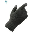 thumbnail image 2 of Deago Winter Knit Gloves for Men Touch Screen Texting Warm Gloves with Thermal Soft Lining Elastic Cuff (Gray), 2 of 10