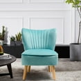 thumbnail image 2 of Costway Armless Accent Chair Modern Velvet Leisure Chair Single Upholstered Green, 2 of 11