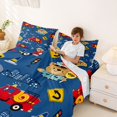 thumbnail image 3 of Manfei Fire Truck Bed Sheets,Cute Cartoon Rescue Theme Full Size Sheets,Blue,4pcs,1 Flat Sheet, 1 Fitted Sheet and 2 Pillowcases, 3 of 6