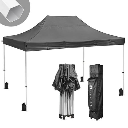 Instahibit® 10x15' Pop Up Canopy Tent 550D Commercial Instant Shelter Flea Markets w/ 4 Sandbags CPAI-84 Cerfitication